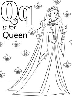 a coloring page for the princess and the frog, with an image of queen elizabeth