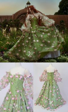 sosuperawesome:Custom Gowns / DIY PatternsFirefly Path on Etsy - Fairy Dress Diy, Fairytale Clothing, Firefly Path, Black Gown Dress, Moodboard Images, Botanical Fashion, Pink Flower Dress, Dream Prom Dress, Fairy Clothes