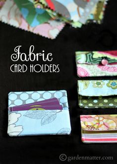 fabric card holders with different patterns and colors