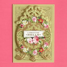 a greeting card with flowers on it and the words, a special hello written in white