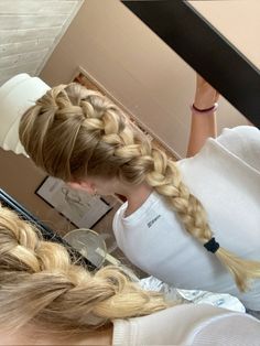 French Plates Hairstyles, Blonde French Braids, Braid Hair Ideas, French Plaits, French Plait, Tight Braids, Hairstyles Tutorial, French Braids, Plaits Hairstyles