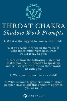 Chakra Shadow Work, Shadow Work Prompts, The Throat Chakra, Throat Chakra Healing, The Seven Chakras