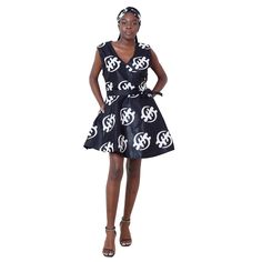 Women's African Print Sleeveless Mini Wrap Dress This dress features: African prints Sleeveless V-neck Wrap Dress with tie waist Short length that hits above the knees Comes with matching headwrap Available in several different colors Please note: Our items are one size fits most. Celebrate the vibrancy and tradition of African fashion with our Women's African Print Sleeveless Mini Wrap V-neck Dress, complete with a matching headwrap for a coordinated and fashionable look. This dress is a deligh Fitted Sleeveless Black Wrap Dress, Black Fitted Sleeveless Wrap Dress, African Print Wrap Dress, Womens Wrap Dress, Tie Waist Shorts, Mini Wrap, African Print Dress, African Prints, Printed Wrap Dresses