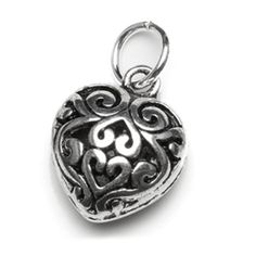 Show the world how big your heart really is - this silver puffed heart says so much about the warmth and love you possess! Attach this charm to your Lizzy James wrap bracelet with an easy to use small lobster clasp. The dimensions are height 14 mm width 13 mm. Heart Pendant Charms With Lobster Clasp, Silver Engraved Heart Pendant Charm, Silver Heart Charms With Lobster Clasp, Nickel Free Silver Heart Charms, Nickel-free Heart Silver Charms, Nickel-free Silver Heart Charms, Silver Heart Charms For Valentine's Day, Silver Heart Charm For Valentine's Day, Silver Heart-shaped Charm For Valentine's Day