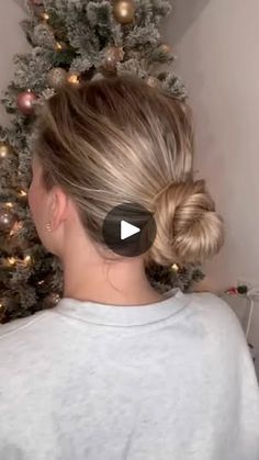 Low Bun Tutorials, Low Bun Hairstyle, Sunny Hair, Low Bun Hairstyles, Bun Hairstyle, Christmas Hairstyles, Low Bun, Christmas Hair, Bun Hairstyles