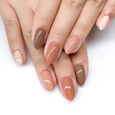 Discover the latest classy simple fall nail ideas for 2024. Elevate your style with elegant and trendy designs this autumn. Simple Fall Nail Ideas, Neutral Nail Colors, Colored French Nails, Simple Fall Nail, Skittle Nails, Short Nail Design, Neutral Nail Art, Neutral Nail Polish, Brown Nail Polish