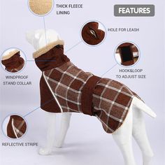 an image of a dog wearing a coat with instructions on how to put it in