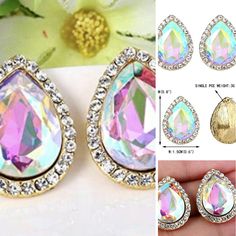 #jewelry #earrings #gaugeplugearrings #bridesmaidjewelry #bridesmaidgift #plugs #gauges #promgauges #weddinggauges #weddingplugs #promplugs #pearlplugs #formalplugs #earrings #weddingearrings #tunnels #gauges #tunnels #earrings #bridalgauges #promgauges #plugs Wedding Rhinestone Teardrop Earrings, Iridescent Jewelry With Matching Earrings For Wedding, Teardrop Jeweled Bridal Earrings For Wedding, Dazzling Teardrop Bridal Earrings For Party, Iridescent Wedding Jewelry With Matching Earrings, Iridescent Dangle Jewelry For Wedding, Iridescent Dangle Earrings For Wedding, Iridescent Teardrop Earrings For Wedding, Gold Pear-shaped Bridal Earrings For Party