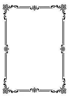 a black and white frame with an ornate design on the bottom, it is blank for text