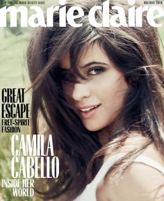 the cover of marie claire magazine with an image of a woman's face and long hair