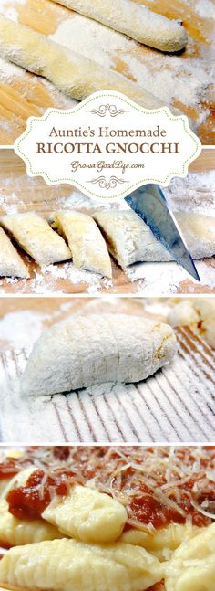 the process of making homemade ricotta croccchini bread is shown here in three different stages