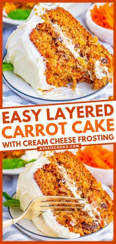 easter desserts, sweet treats, two layer carrot cake recipe, cream cheese frosting, moist, easy Carrot Cake Recipe From Scratch, Carrot Cake Recipe Homemade, Carrot Cake Recipe Easy, Homemade Carrot Cake, Carrot Cake With Cream Cheese, Resipi Kek, Moist Carrot Cakes, Easy Carrot Cake, Best Carrot Cake