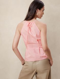 Poplin Seamed Halter Top | Banana Republic Factory Top Banana, Banana Republic Factory, Halter Neckline, Halter Top, Side Zipper, Summer Vibes, Banana Republic, Zipper