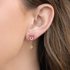 This lovable bear is in dire need of hugs, and now you can keep him close! With detailed handcrafted enamel to highlight Pixar Toy Story Lotso's adorable face, and a delightful drop chain attached to Daisy's heart pendant charm, you can embrace Lotso's sweet side with our Pixar Toy Story Lotso Dangle Earrings. Disney Princess Tangled, Disney Princess Sleeping Beauty, Disney Princess Mulan, Kawaii Fish, Princess Tangled, Princess Sleeping Beauty, Disney Princess Pocahontas, Disney Princess Villains, Disney Princess Moana