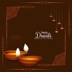 diwali festival with candles on dark brown background for diwali celebration illustration