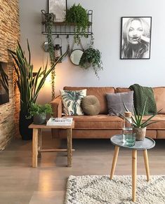 a living room filled with furniture and plants