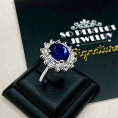 -IN STOCK, ready for shipping via UPS EXPRESS (free shipping). ENJOY OUR WORRY-FREE SERVICE AND THE DAZZLING, GENUINE JEWELRY WE DESIGN AND HANDCRAFT WITH LOVE❤️ ABOUT THE ITEM: OMG, when our goldsmith showed me this ring right after completion, I literally screamed! This GORGEOUS, natural 4.60 TCW BLUE SAPPHIRE, PRINCESS DIANA's Style ring is just so beautiful! EXTREMELY STUNNING! With a 3.36 carats Certified HEATED, CEYLON, BLUE SAPPHIRE. This ring offers an important statement of who you are Luxury Formal Rings With Lab-created Sapphire, Classic Formal Diamond Ring With Lab-created Sapphire, Elegant Lab-created Sapphire Ring, Luxury Rings With Lab-created Sapphire And Prong Setting, Luxury Sapphire Halo Ring With Prong Setting, Sapphire Cluster Ring For Formal Occasions, Elegant Sapphire Ring With Vvs Clarity Cushion Cut, Elegant Sapphire Ring With Prong Setting For Proposal, Formal Sapphire Cluster Ring With High Clarity