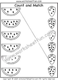 counting worksheet for numbers 1 - 10 with watermelon and strawberries