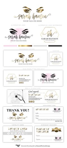 a bunch of gold and black business cards that are on top of each other with the words, thank you