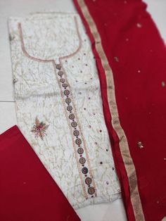 Item Overview ATHARVA Hand Embroidered Salwar Kameez/Embroidered & Digital Print Cream- Off White Shirt/Chiffon Dupatta/Custom Stitch Unstitch/Gift/ Dno. CH1741 Fabric: * Shirt: Cotton- Beautiful All Over Hand Embroidery/ 2.5 Mts/Stitch-Unstitch * Dupatta: Chiffon Chinnon Dupatta 2.5Mts/Trim Border/Lace/Stone Work/Latkans Tassels * Bottom- Cotton 2.5 Mts. Excusive Hand Embroidered Party Wear Punjabi Suit. Customization: * Fabrics Customization: Designs Can be made in different Fabrics. *Color Cu Eid Kurta With Embroidered Border In Chinon, Fitted Chinon Traditional Wear With Embroidered Border, Straight Churidar With Chikankari Embroidery In Chinon, Semi-stitched Churidar With Embroidered Border, Semi-stitched Churidar With Embroidered Border In Chinon, Eid Kurta With Embroidered Border And Georgette Material, White Silk Salwar Kameez With Embroidered Border, Eid Kurta With Embroidered Border In Georgette, Eid Georgette Kurta With Embroidered Border