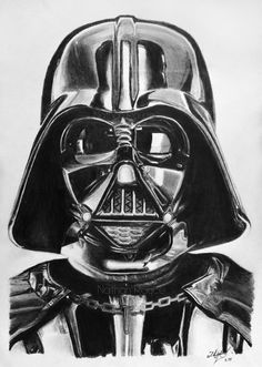 a drawing of darth vader from star wars