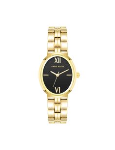 Anne Klein Gold-Tone/ Black Minimalist Oval Case Watch Oval Watch, Anne White, Bangle Watches, Jewelry Clasps, Women Watches, Modern Chic, Metal Bracelets, Polish Jewelry, Elevate Your Style