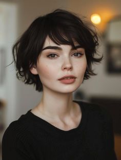 Pixie Haircuts With Bangs, Pixie Haircut With Bangs, Short Hairstyles With Bangs, Shag Haircut Ideas, Curly Pixie Haircuts, Popular Short Hairstyles, Oval Face Haircuts, Low Maintenance Haircut, Haircut With Bangs