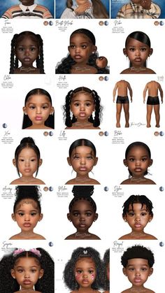 many different types of dolls are shown in this image, and each doll has its own face