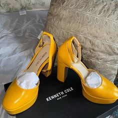 Marigold Heels Tatum Yellow Kenneth Cole New York Heels / Platform / Shoes Ankle Strap Nwt Nib Nwb New With Box Size 8.5 Med ? (Please Refer To Box Photo For Sizing Questions) Yellow Platform Heels With Block Heel, Yellow Closed Toe Platform Heels, Yellow Platform High Heels, Yellow Heels With Padded Block Heel, Yellow Block Heels With Padded Heel, Yellow Block Heels For Formal Occasions, Formal Yellow Block Heel Heels, Formal Yellow Block Heels, Yellow Platform Heels With Round Toe