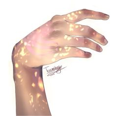 a person's hand with glowing skin on it