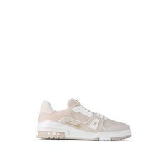 LOUIS VUITTON® - Lv Trainer Sneaker - Beige Louis Vuitton High Tops, Lv Trainer Sneaker, Louis Vuitton Sneaker, Louis Vuitton Sneakers, Louis Vuitton Store, Louis Vuitton Official Website, Vintage Basketball, Basket Vintage, Basketball Sneakers