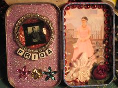 two tins that have pictures in them on top of each other, one with the word bridal