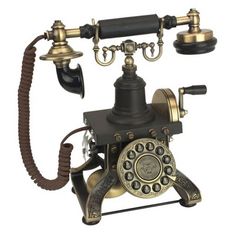 an old fashioned telephone with two handset