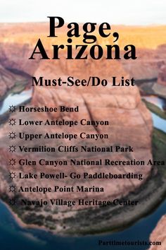 the page arizona must see / do list