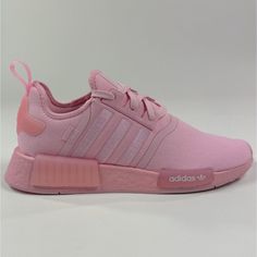 Adidas Originals Nmd R1 Womens 9 Baby Pink Running Shoes Sneakers. - Msrp $150.00 - Style # Hq8862 - Colorway: Clear Pink / Clear Pink / Cloud White - Lace Closure - Knit Upper - Textile Lining - Boost Midsole - Rubber Outsole Brand New With Box. Women's Size 9 Us / 7.5 Uk / 41.5 Eur. Medium Width. 100% Genuine Us Seller & Family-Owned Business Pink Adidas Lace-up Running Shoes, Pink Adidas Sneakers With Logo, Adidas Running Shoes For Spring With Round Toe, Adidas Spring Running Shoes With Round Toe, Adidas Pink High-top Running Shoes, Pink Adidas Running Shoes With Synthetic Material, Adidas Pink Low-top Running Shoes, Adidas Running Shoes For Spring, Adidas Pink Sneakers For Light Sports