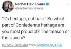 a tweet from rachel held evans