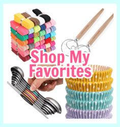 the words shop my favorites are overlaid with different types of knitting needles and crochet hooks