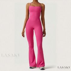 Lasaky - Quick-Dry Bodysuit Yoga Wear for a Seamless and Comfortable Workout Experience, featuring a High-Waisted Flared Pants for Dance and Fitness Activities Dance Activities, Yoga Bodysuit, Fitness Dance, High Waisted Flare Pants, Yoga Jumpsuit, Yoga Outfit, Hip Clothes, Yoga Suit, High Waisted Flares