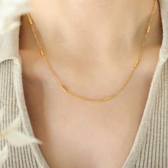 MINIMALIST SPLICING TEMPERAMENT NECKLACE Summer Sale, 18k Gold, Gold Plate, Gold