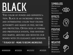 12 Color Meanings - The Power and Symbolism of Colors (Infographics) Black Waist Beads, Black Color Meaning