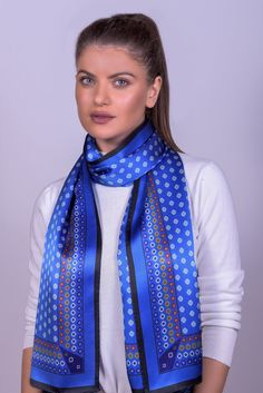 A hand painted silk scarf in blue colors, the colors of Greece, that is made from 100% pure silk in the village of silk in Europe, is named Soufli. Here are our Product details: Fabric : Crepe Satin 16m/m Dimension : 47cm x170cm Weight : 57gr Print : Digital Finished : by hand * Gift box included Our workshop has an expertise in silk products for more than 90 years! All these years, we work to maintain the quality of products high. Our silk scarves for women are inspire by traditional and modern Artistic Blue Silk Scarves, Artistic Blue Silk Scarf, Scarf Summer, Beige Scarf, Large Silk Scarf, Big Scarf, Hand Painted Scarves, Painted Scarf, How To Wear A Scarf