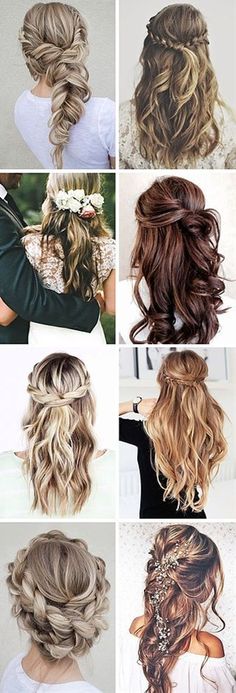 Good morning girls! I was wild with braids in the past! - Especially the little loose and messy ones and the so-called waterfall braid New Braided Hairstyles, Skirt Diy, Pony Tails, Long Hair Wedding Styles, Braids With Curls, Wedding Hair Inspiration, Wedding Hair Down, Bridal Hairstyles