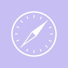 a white clock icon on a purple background