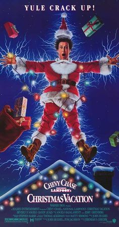 a movie poster for the christmas vacation starring santa claus and other characters in his costume