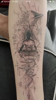 a person with a tattoo on their leg