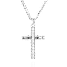 Men’s silver cross pendant necklace by Alfred & Co. London. The Cross Curv© men’s silver pendant necklace  is for those who are strong willed & passionate and know which direction they are heading.
This iconic emblem of faith, passion & love represents true inner confidence and it tells the world that you know who you are and what you want. Intricate detailed Crosses within the pendant add to the superior look & finish.
Necklace comes in a length of 20 inches with a 2 inch e Modern Silver Necklace With Cross Pendant, Modern Silver Cross Pendant Necklace, Minimalist Silver Stainless Steel Cross Necklace, Inner Confidence, Silver Cross Necklace, Silver Cross Pendant, Unisex Necklace, Cross Pendant Necklace, Understated Elegance