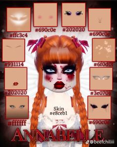 #dti #dresstoimpress #dresstoimpressideas #makeup #custommakeup #horror Dti Faces Idea, Dress To Impress Custom Face, Horror Dress To Impress, Fashion Terminology, Devil Makeup, Roblox Dress, Vampire Makeup