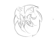 a drawing of an evil face with sharp teeth