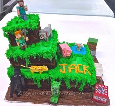 a cake made to look like a farm scene