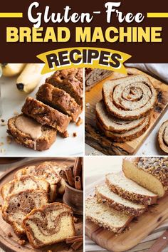 the steps to making gluten - free bread machine are shown in this collage